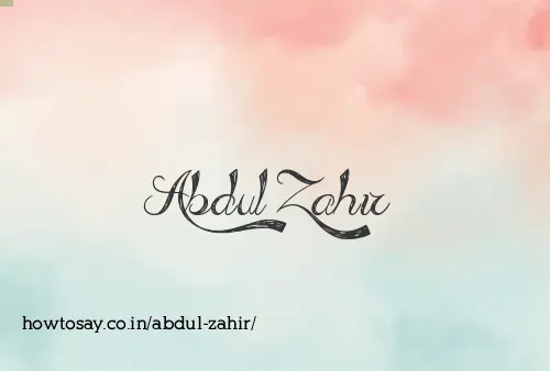 Abdul Zahir