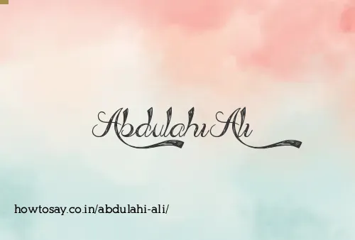 Abdulahi Ali