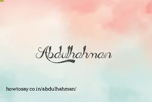 Abdulhahman