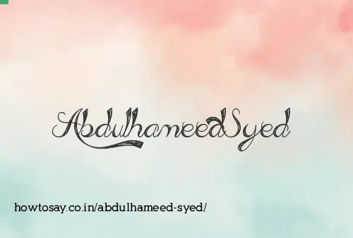 Abdulhameed Syed