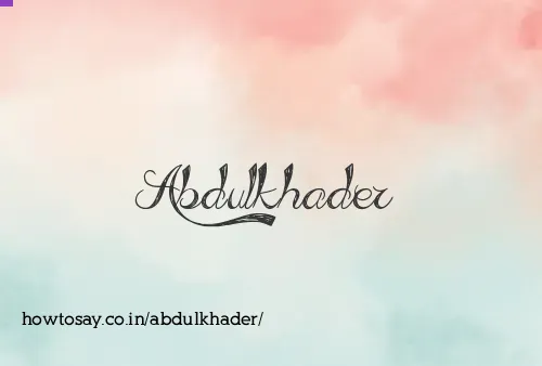Abdulkhader