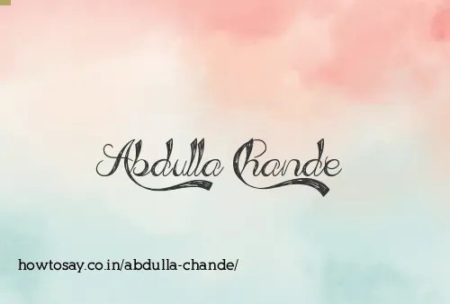 Abdulla Chande