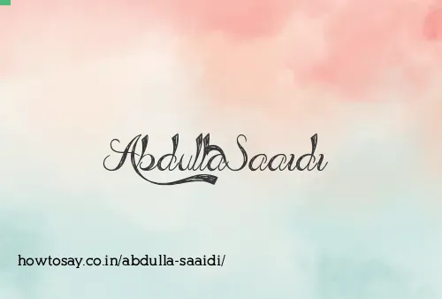 Abdulla Saaidi