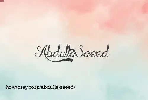 Abdulla Saeed