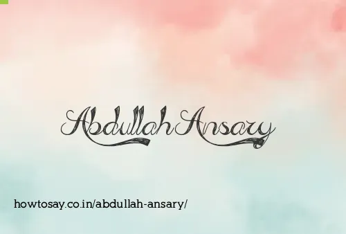 Abdullah Ansary