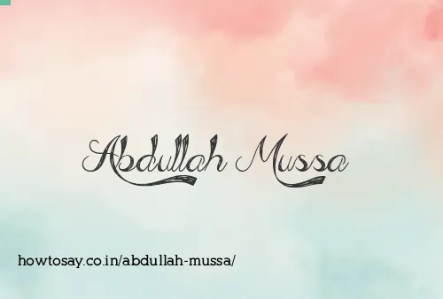 Abdullah Mussa