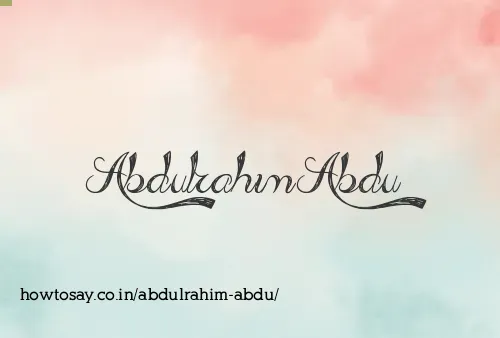 Abdulrahim Abdu