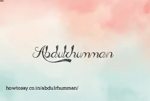 Abdulrhumman