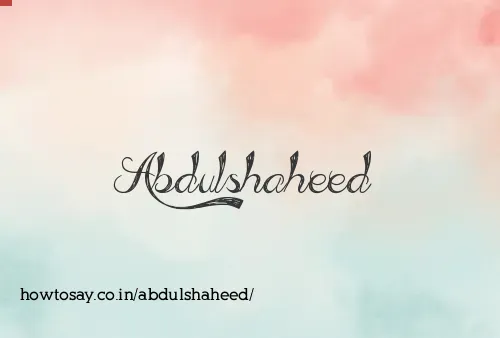 Abdulshaheed