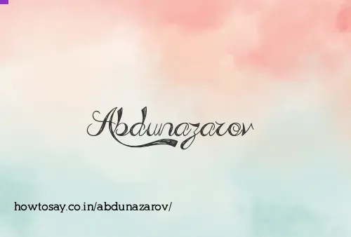 Abdunazarov