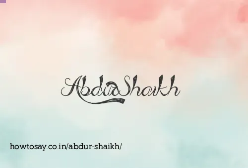 Abdur Shaikh