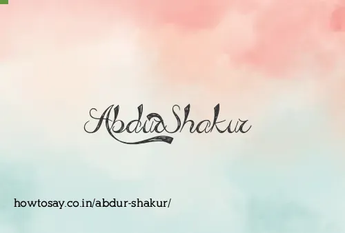 Abdur Shakur