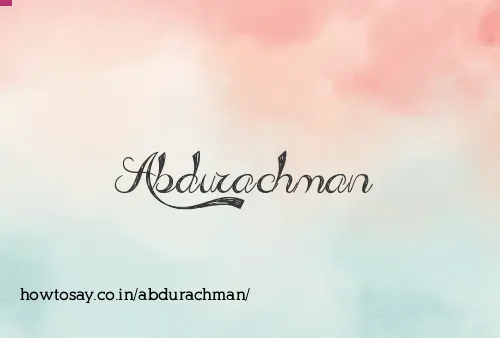 Abdurachman