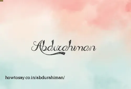 Abdurahiman