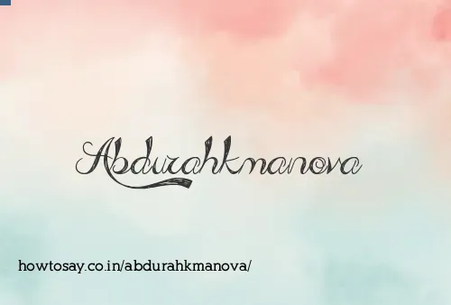 Abdurahkmanova