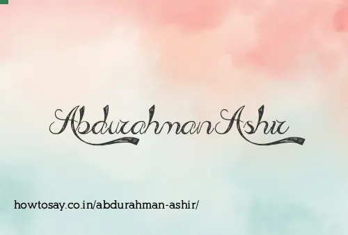Abdurahman Ashir