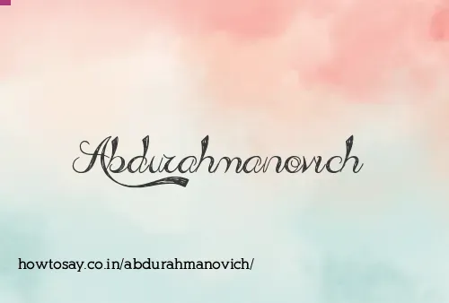 Abdurahmanovich