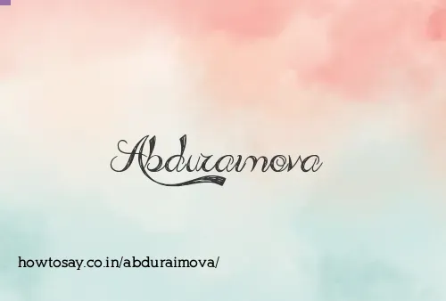 Abduraimova