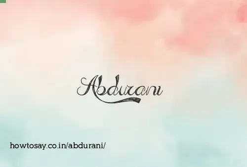 Abdurani