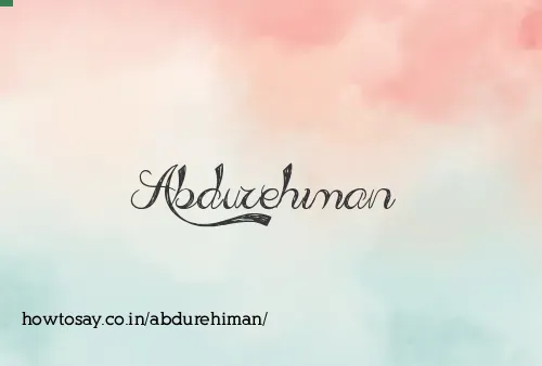 Abdurehiman