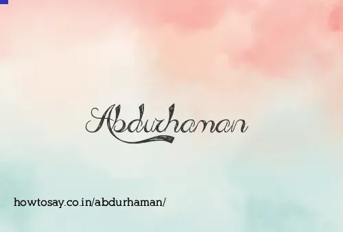 Abdurhaman