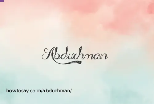 Abdurhman