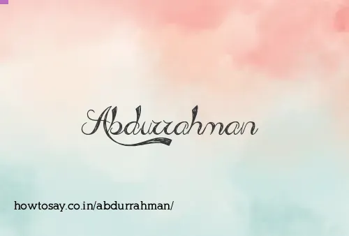 Abdurrahman