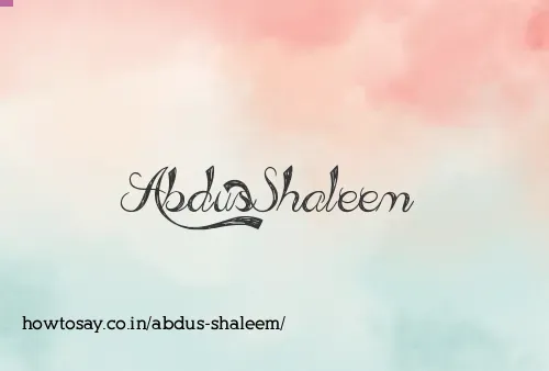 Abdus Shaleem