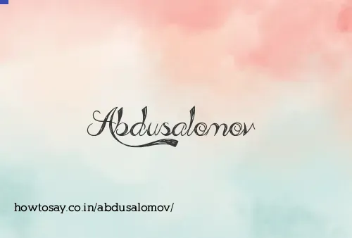 Abdusalomov