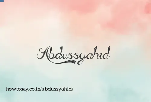 Abdussyahid