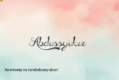 Abdussyukur