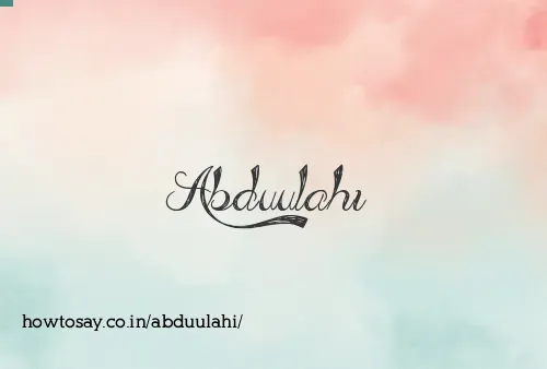 Abduulahi