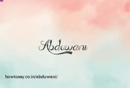 Abduwani