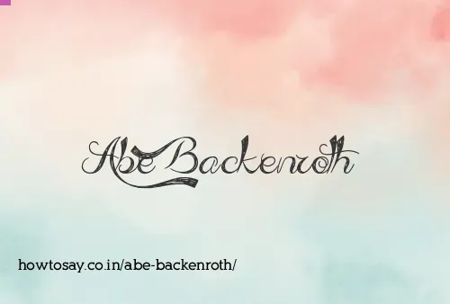 Abe Backenroth