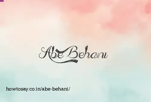 Abe Behani
