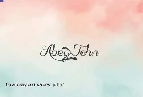Abey John