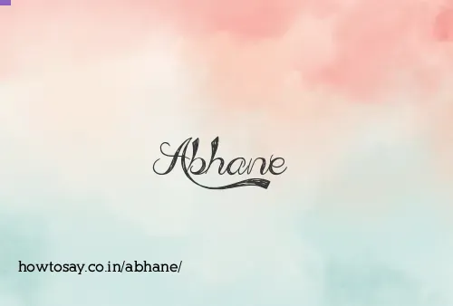 Abhane