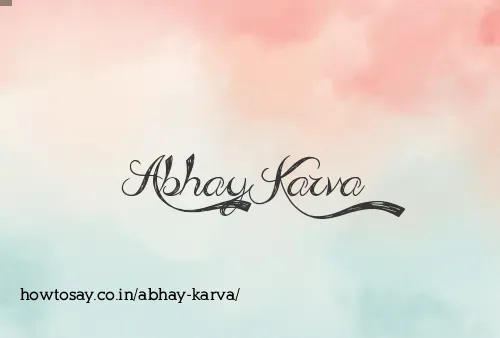 Abhay Karva