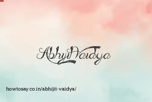 Abhijit Vaidya
