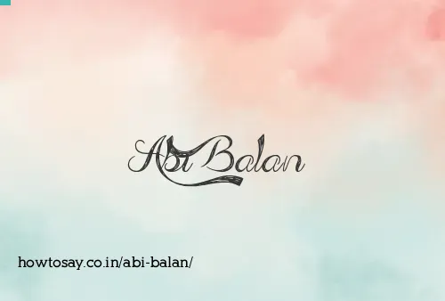 Abi Balan