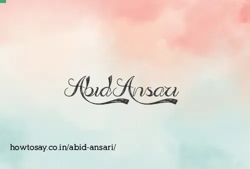 Abid Ansari