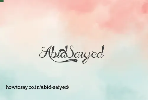 Abid Saiyed
