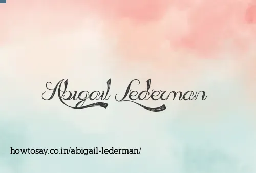 Abigail Lederman
