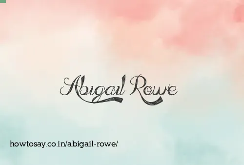 Abigail Rowe