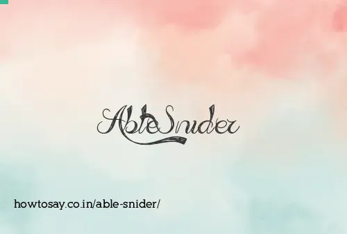Able Snider