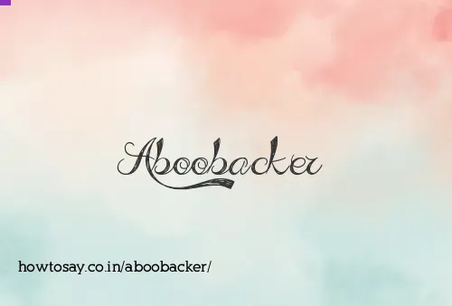 Aboobacker