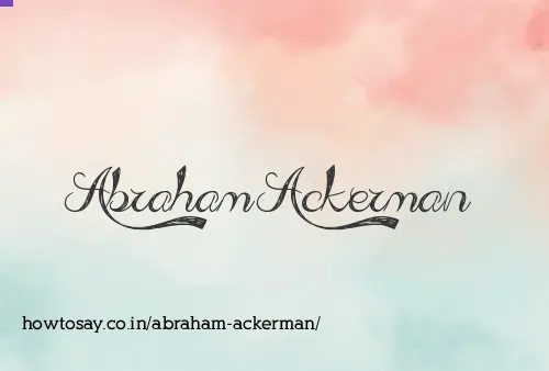 Abraham Ackerman