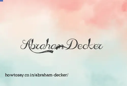 Abraham Decker