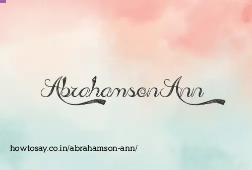 Abrahamson Ann