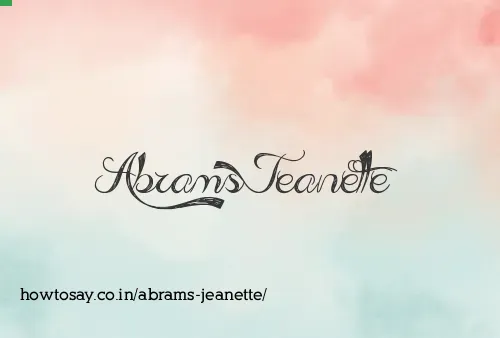 Abrams Jeanette